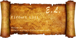 Eiffert Lili névjegykártya